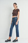 Just Black Cropped Flare Blue Jeans