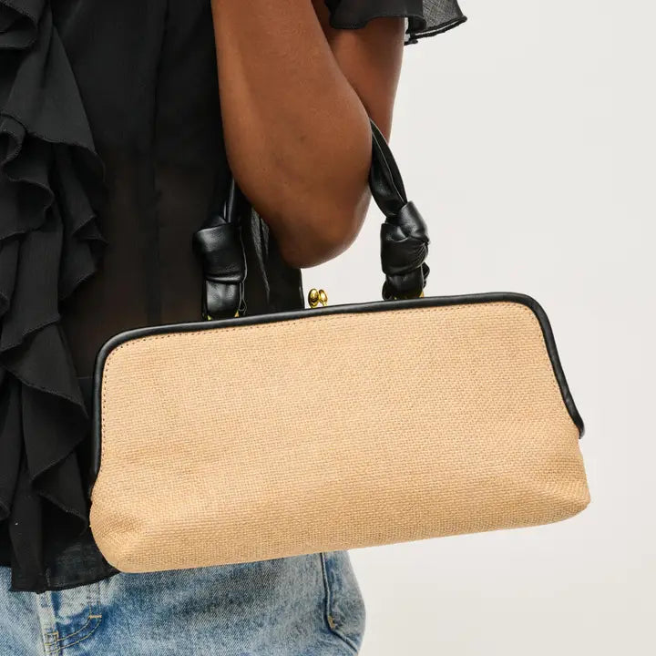 The Julissa Clutch - Natural Black