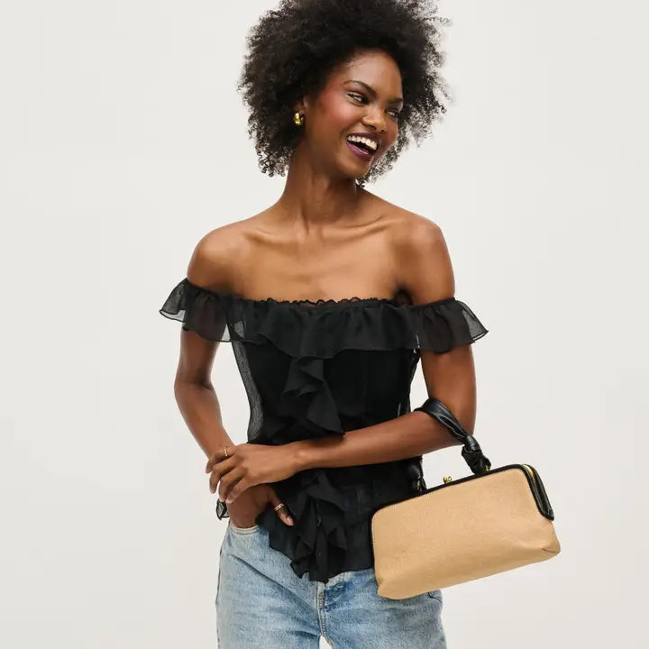 The Julissa Clutch - Natural Black