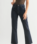 JUST BLACK DENIM Women’s Dark Wash High Rise Kick Flare Jeans