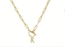 18K Gold Plated Initial Pendant Necklace