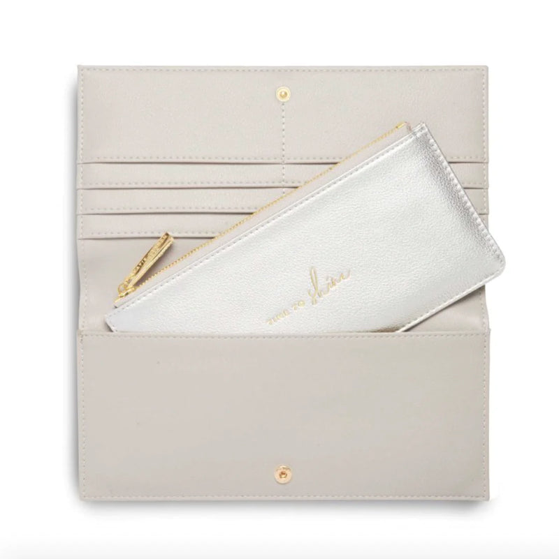 Katie Loxton Light Gray Clutch with Wallet