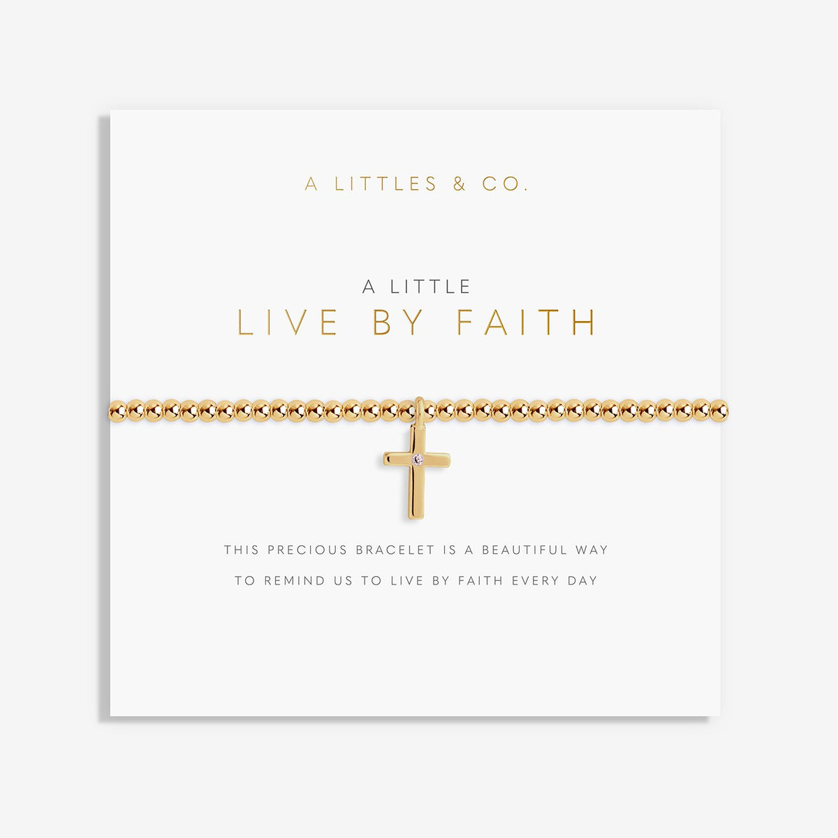 A Littles Live By Faith Gold Cross Bracelet