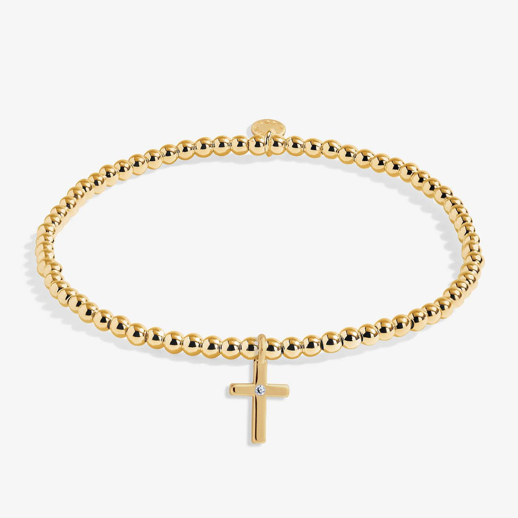 A Littles Live By Faith Gold Cross Bracelet