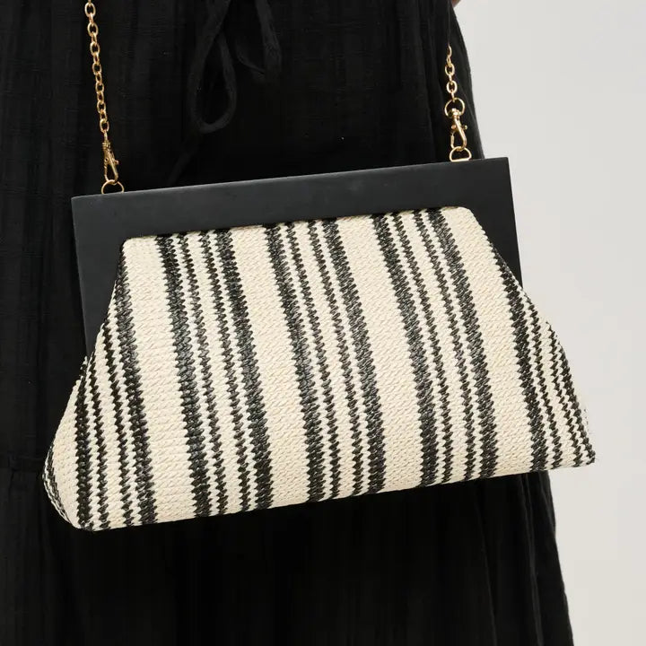 The Black and White Margot Clutch