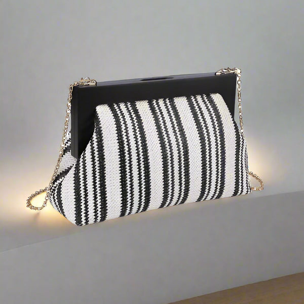 The Black and White Margot Clutch