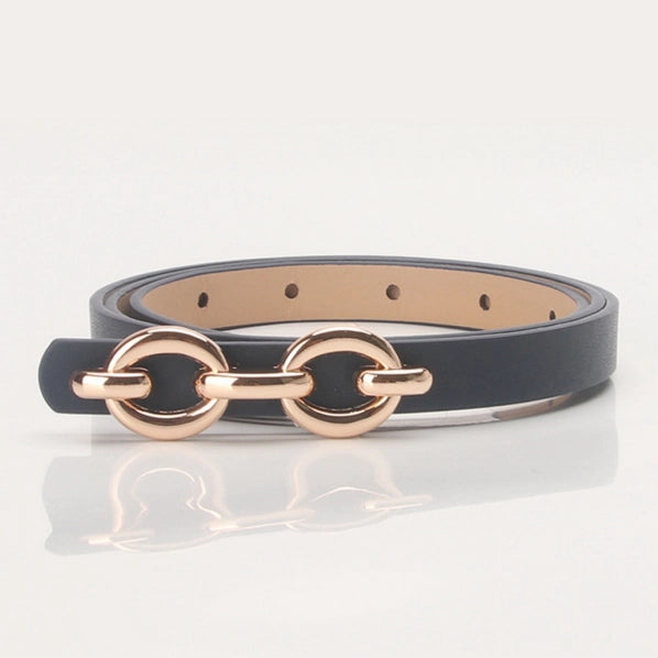 Classic Women's Thin Belt with Chain Buckle