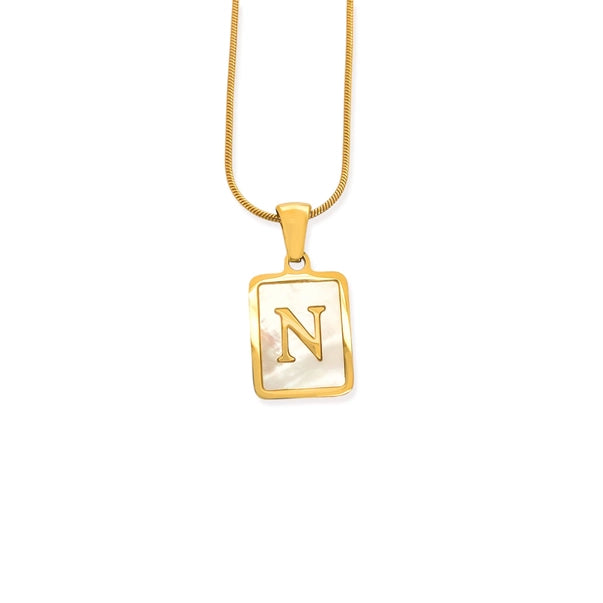 Elegant Water Resistant Initial Pendant Necklace