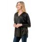 Ariella V Neck 3/4 Sleeve Dolman Zipper Top