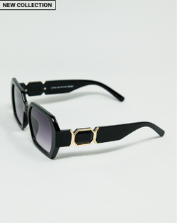 Q2 Diamond-Shaped Sunglasses with Gold Detail