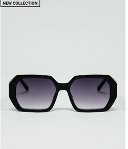 Q2 Diamond-Shaped Sunglasses with Gold Detail