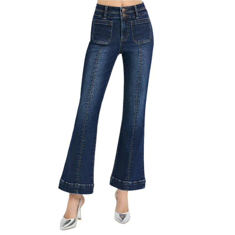 RISEN Double Waistband High Rise Bootcut Jeans