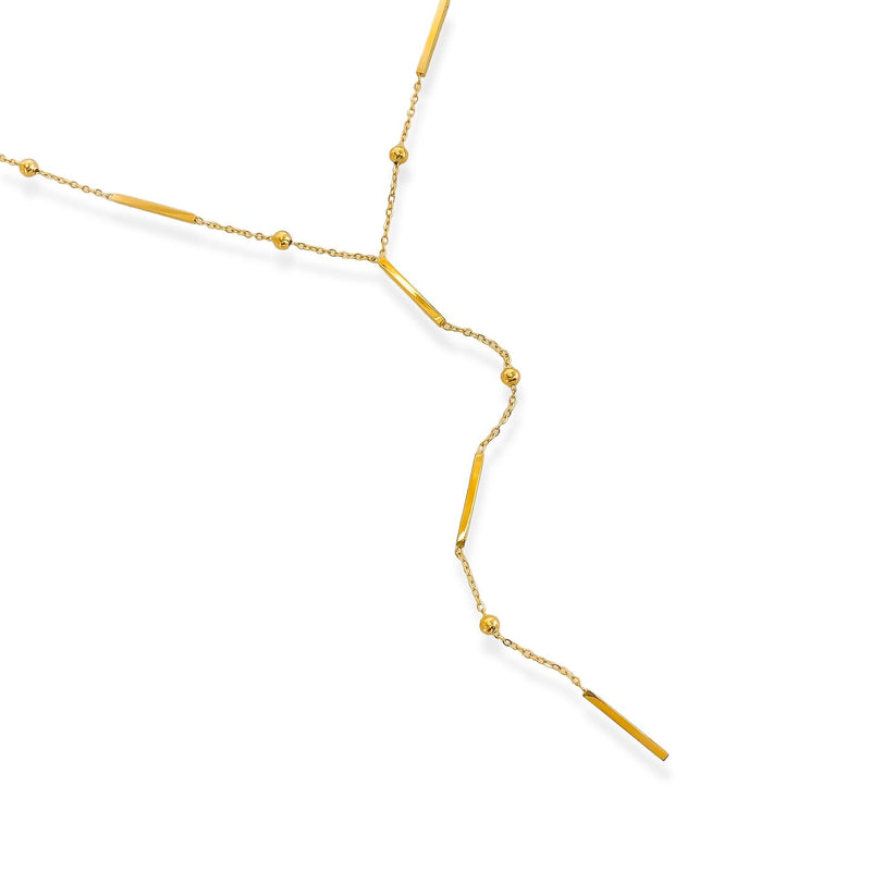 Gold Water Resistant Bar Chain Necklace