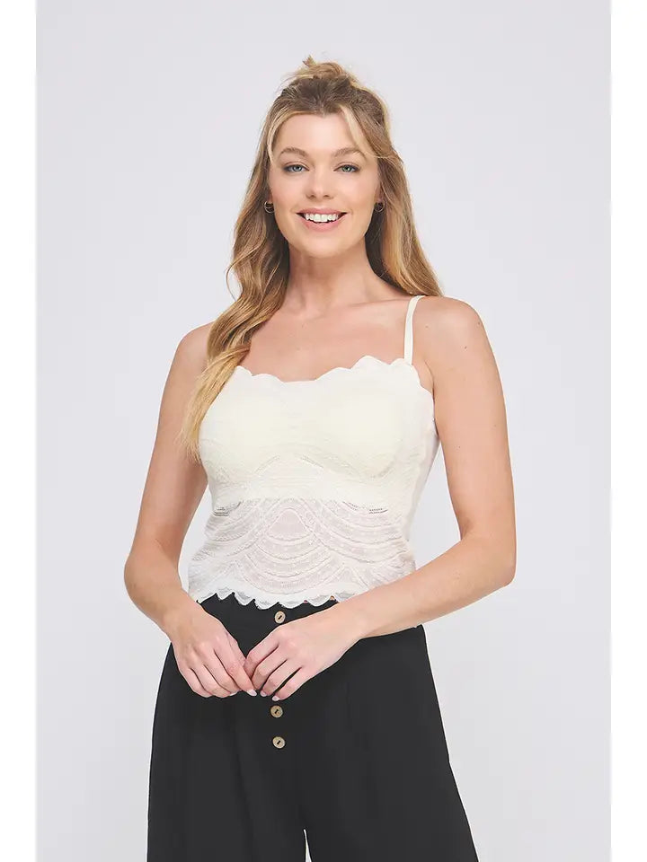 Textured Scallop Edge Lace Cami
