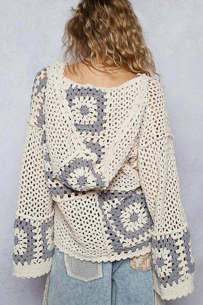 Hand Knit Chenille Cardigan
