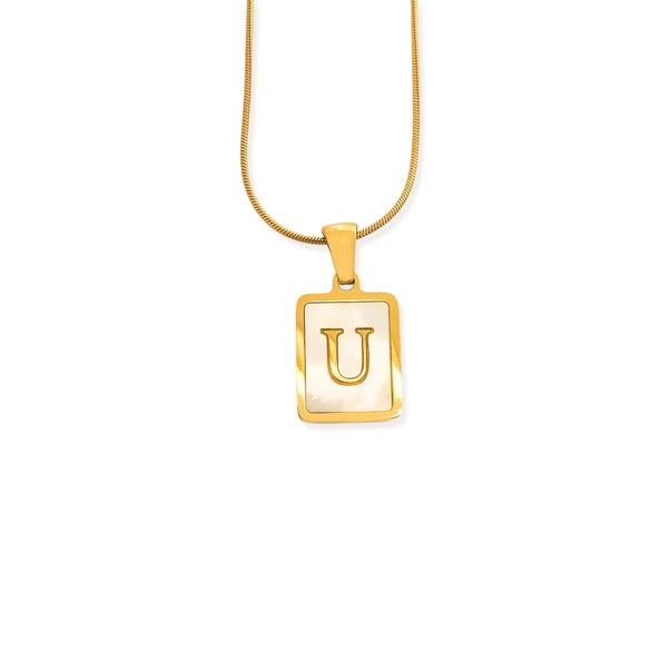 Elegant Water Resistant Initial Pendant Necklace