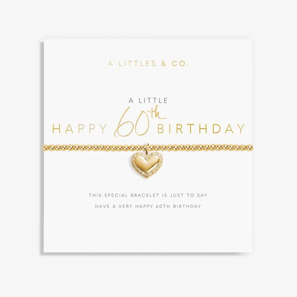 A Little 'Happy 60th Birthday' Bracelet in Gold-Tone Plating - Heritage-Boutique.com