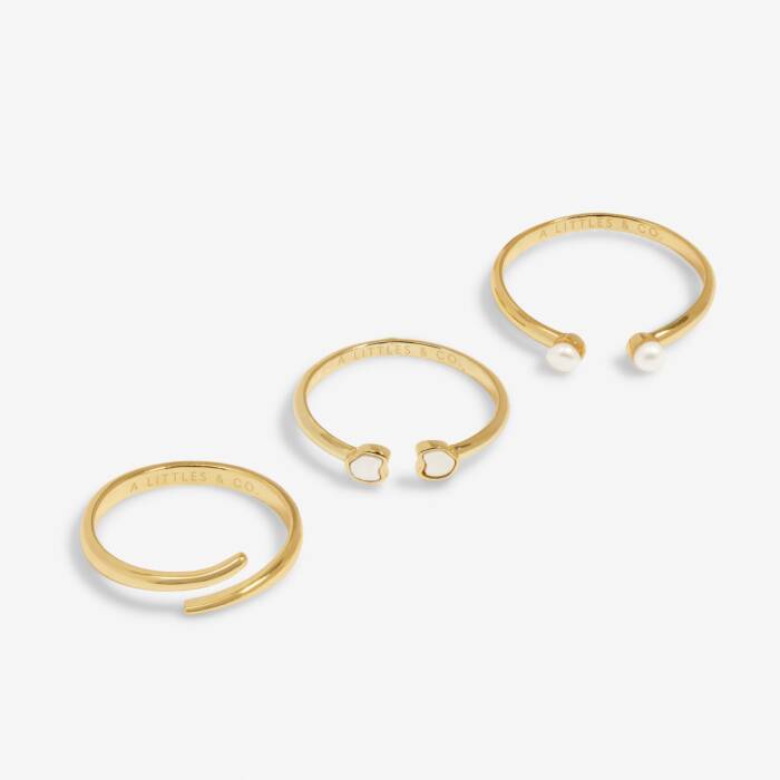 A Littles Gold Ring Stack Round w/CZ - Heritage - Boutique.com