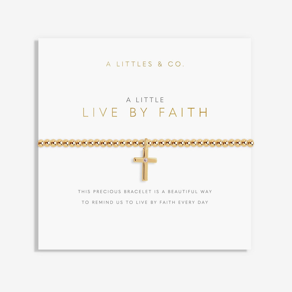 A Littles Live By Faith Gold Cross Bracelet - Heritage-Boutique.com