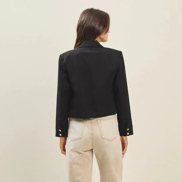 Able Short Black Jacket with Gold Buttons - Heritage - Boutique.com