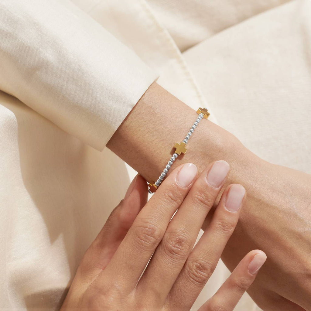 A Little 'Pray Believe Receive' Bracelet In Silver And Gold-Tone Plating