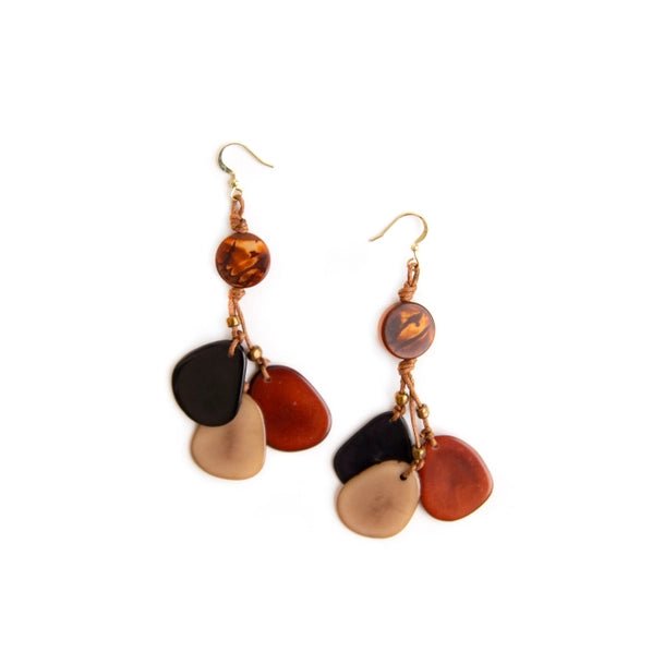 Allison Tagua Nut Earrings - Heritage - Boutique.com