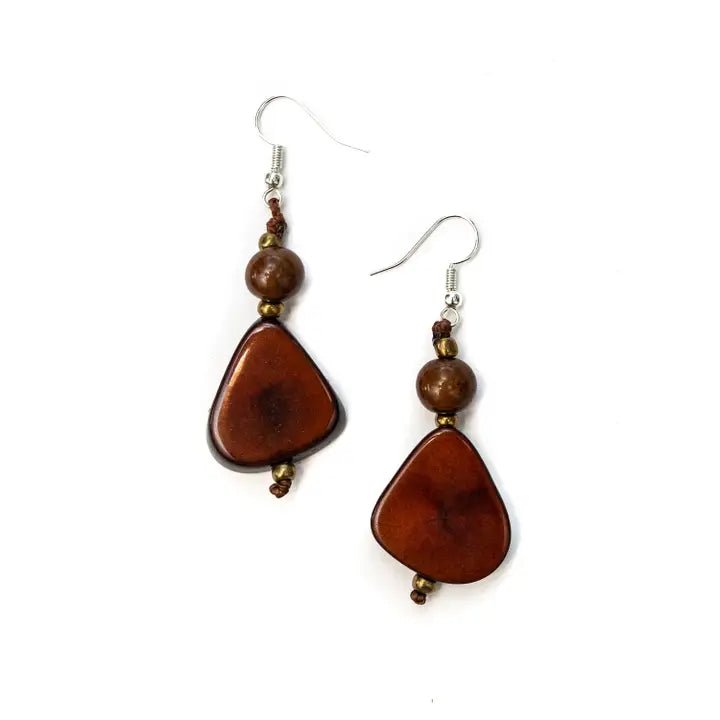 Alma Tagua Nut Earrings - Heritage - Boutique.com