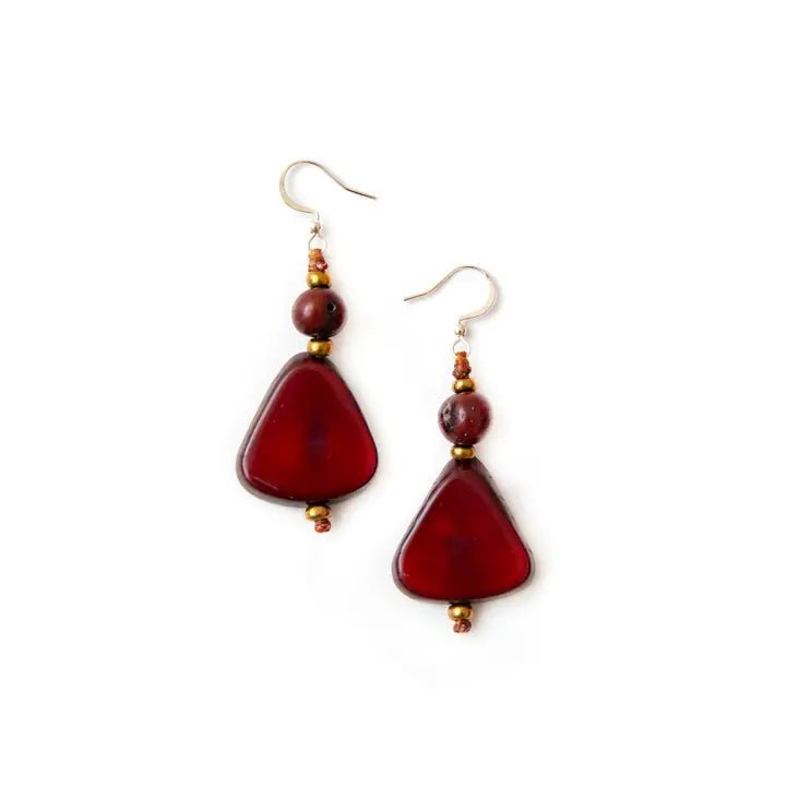 Alma Tagua Nut Earrings - Heritage - Boutique.com