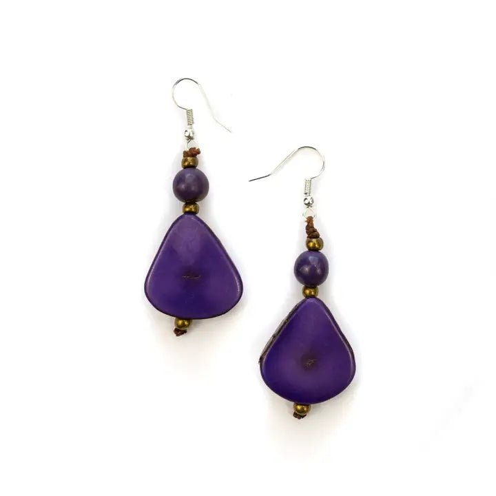 Alma Tagua Nut Earrings - Heritage - Boutique.com