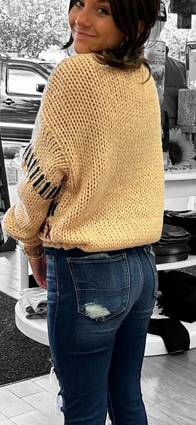 Amani Chunky Knit Stitch Sweater - Heritage - Boutique.com