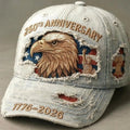 American Eagle 250th Anniversary Distressed Eagle Hat | Distressed Patriotic USA 1776–2026 Baseball Cap - Heritage - Boutique.com