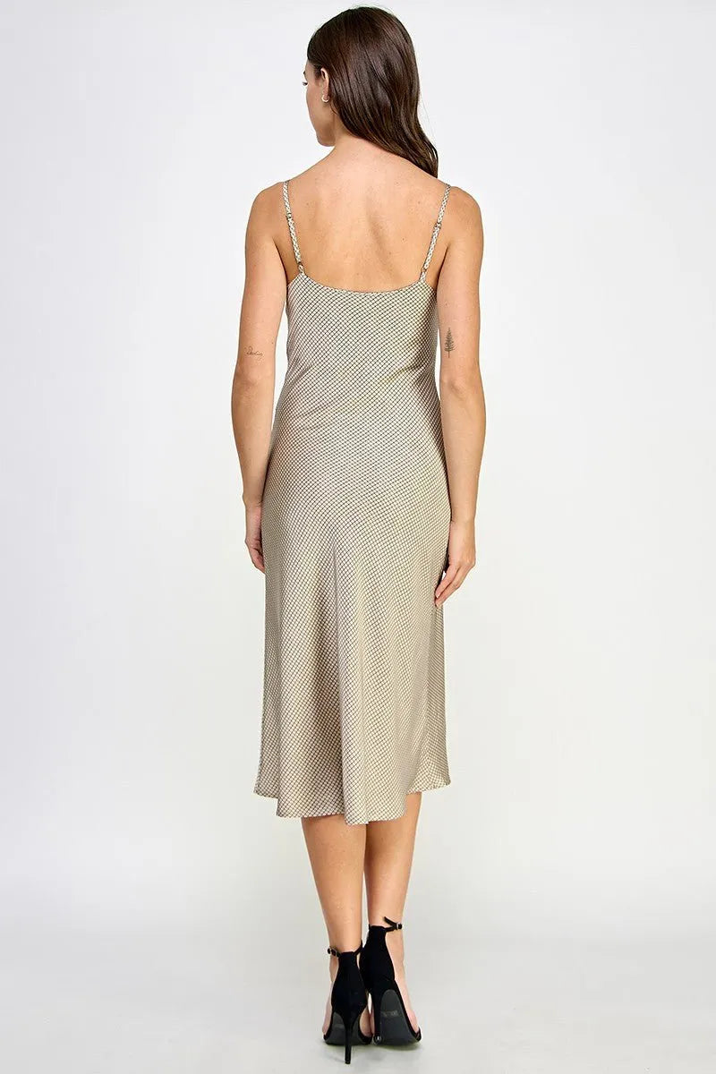 AOS Taupe Satin Cami Dress - Heritage-Boutique.com