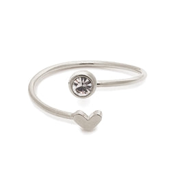 Birthstone Heart Ring Silver