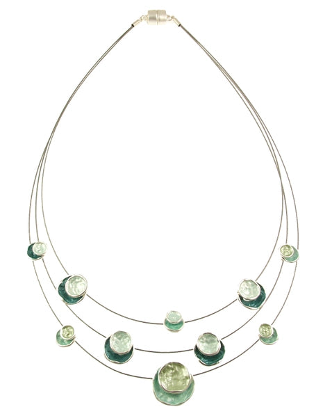 Luna Layers Textured Enamel Circle Statement Necklace