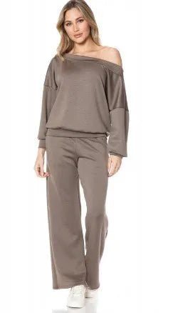 Ariella Lux Scuba Lounge Pants w/pockets - Heritage - Boutique.com