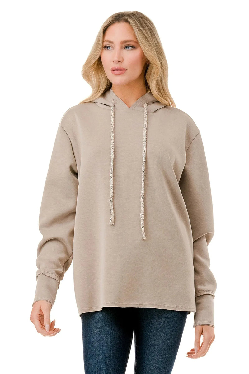 Ariella Taupe Hoodie L/S - Heritage-Boutique.com