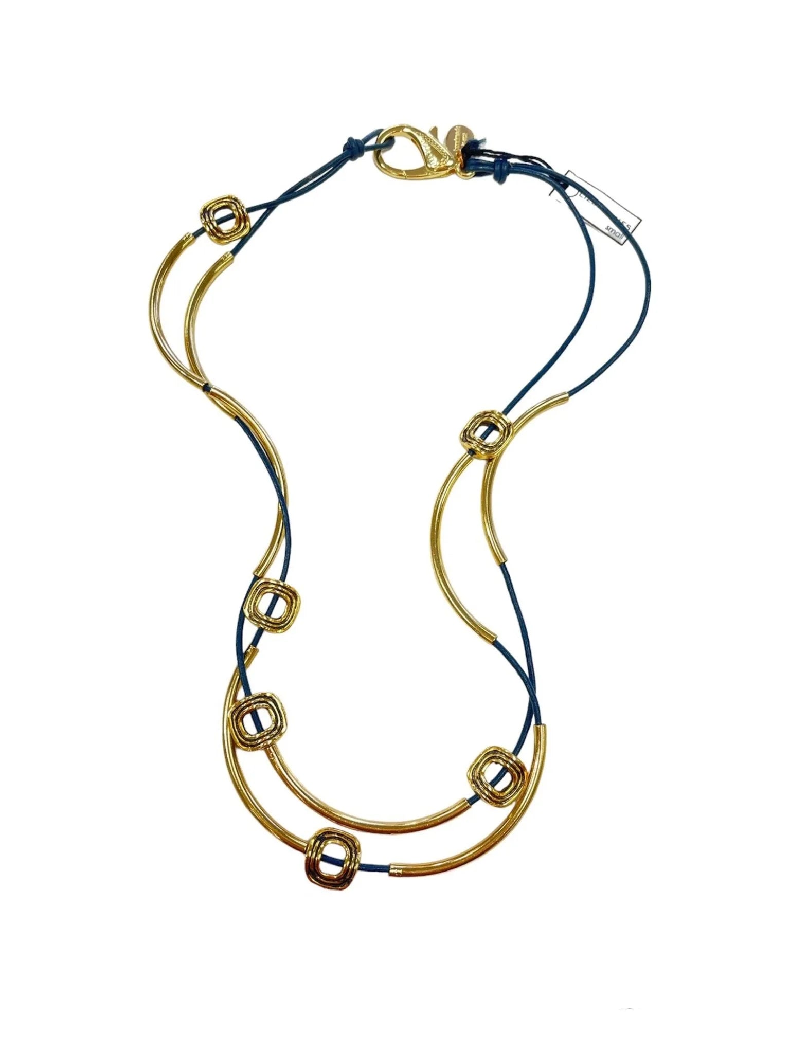 Aura Gold and Navy Wrap Bracelet/Necklace - Heritage - Boutique.com