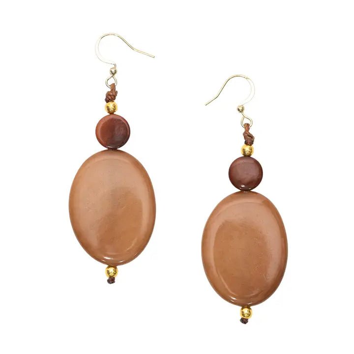 Avery Tagua Nut Earrings - Heritage - Boutique.com