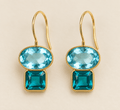 Azure Sky Blue & Teal Geo Drop Earring - Heritage-Boutique.com