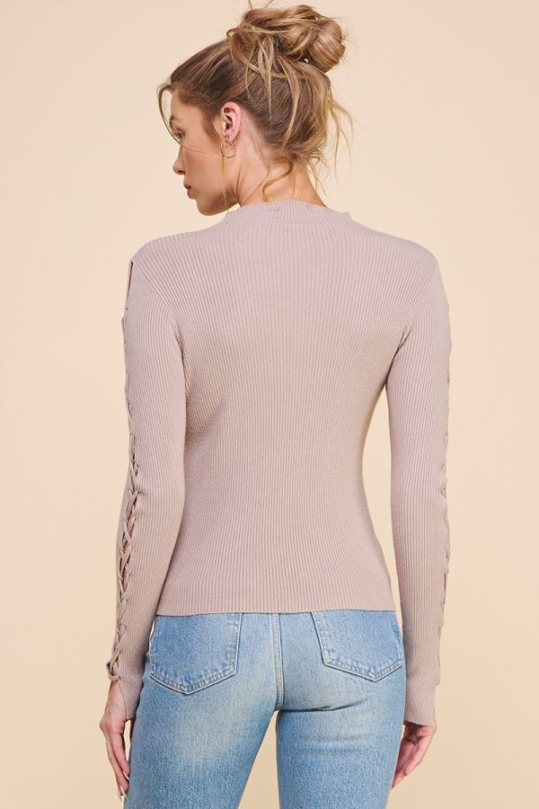 Soft Fitted Lace Up Long Sleeve
