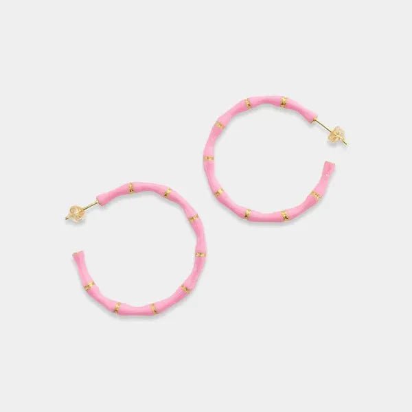 Bamboo Hoop Earrings 18K Plated - Heritage - Boutique.com
