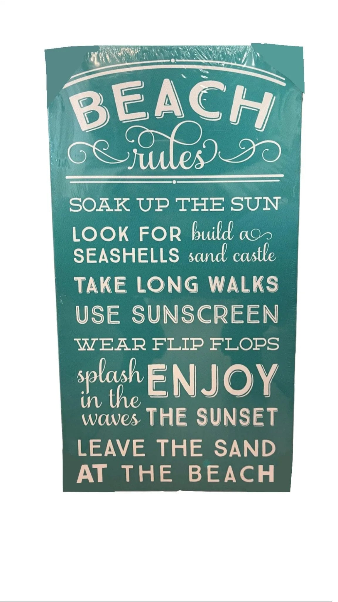 "Beach Rules" Canvas Sign - Heritage - Boutique.com