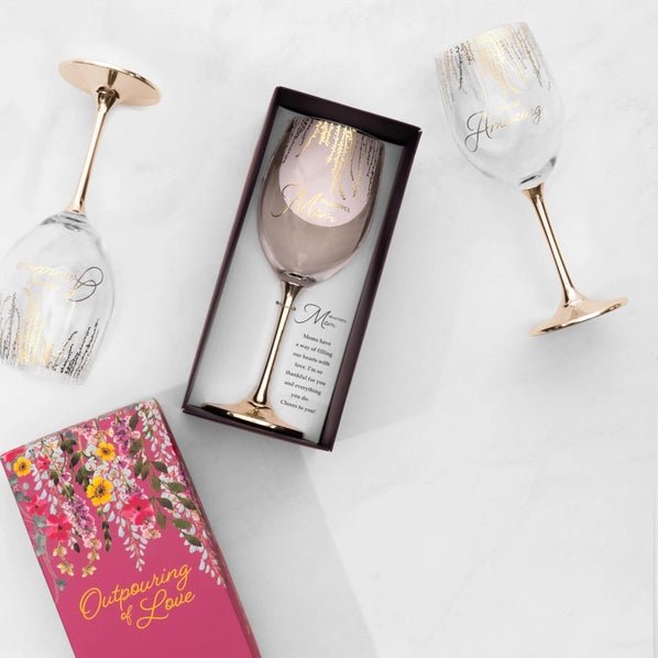 Beautiful Mom Gold Stem Wine Glass – Decorative Gift Boxed Wine Glass for Sister – Sentimental Gift - Heritage - Boutique.com