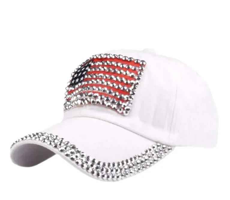 Bedazzled American Flag Baseball Hat - Heritage - Boutique.com