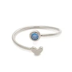 Birthstone Heart Ring Silver - Heritage - Boutique.com