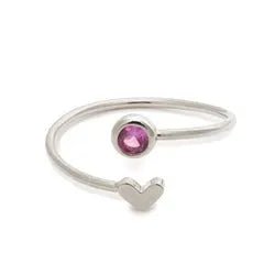 Birthstone Heart Ring Silver - Heritage - Boutique.com