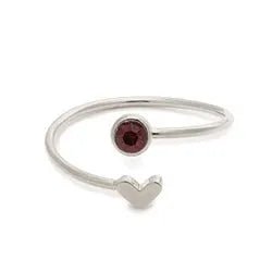 Birthstone Heart Ring Silver - Heritage - Boutique.com