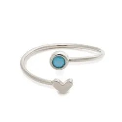 Birthstone Heart Ring Silver - Heritage - Boutique.com