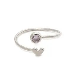 Birthstone Heart Ring Silver - Heritage - Boutique.com