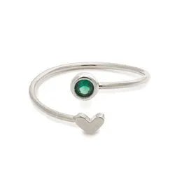 Birthstone Heart Ring Silver - Heritage - Boutique.com